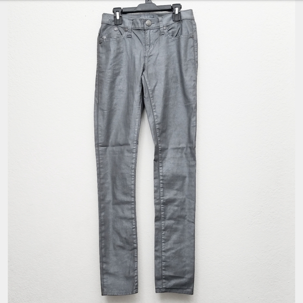 Rock & Republic Grey Shimmery Berlin Skinny Jeans